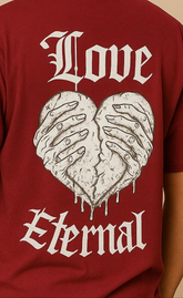 Casual graphic tshirt men front view showing love eternal graphic print and regular fit comfortable style