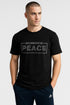 Black graphic tshirt men peace print regular fit 180 GSM cotton streetwear by Roys Drip