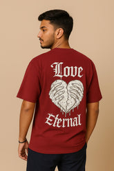 Man wearing casual graphic tshirt men love eternal design stylish everyday outfit casual fashion by Roys Drip